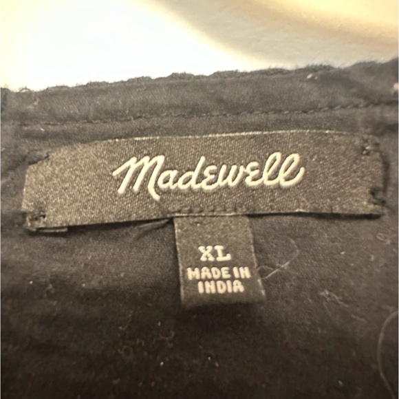 Madewell Seersucker Puff-Sleeve Cutout Mini Dress - Picture 7 of 7